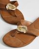 Topshop Topshop Eden toe thong sandals with hardware in tan faux suede-Brown - 4
