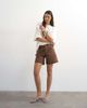 Topshop Topshop Editor denim shorts in brown-Multi - 1