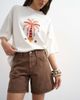 Topshop Topshop Editor denim shorts in brown-Multi - 4