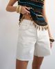 Topshop Topshop Editor denim shorts with raw hem in bone-White - 2