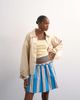 Topshop Topshop elasticated mini skirt in sporty blue stripe - 1