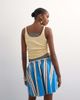 Topshop Topshop elasticated mini skirt in sporty blue stripe - 3