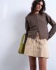 Topshop Topshop elasticized waist mini skort in beige-Neutral - 2