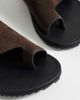 Topshop Topshop Ella leather toe loop sandals in chocolate-Brown - 3