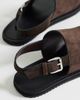 Topshop Topshop Ella leather toe loop sandals in chocolate-Brown - 4