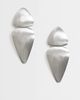 Topshop Topshop Elliot statement stud earring in silver brushed - 1
