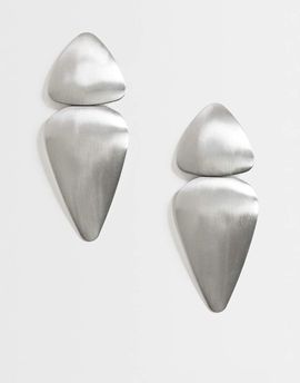 Topshop Topshop Elliot statement stud earring in silver brushed