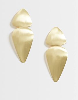 Topshop Topshop Elliot statement stud earrings in brushed gold tone