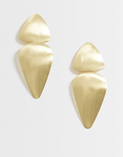 Topshop Topshop Elliot statement stud earrings in brushed gold tone