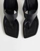 Topshop Topshop Elodie toe thong mid heeled mules in black - 2