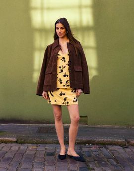 Topshop Topshop embellished linen mini skirt in yellow - part of a set