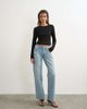 Topshop Topshop Ember low rise relaxed straight leg jeans in bleach-Blue - 1