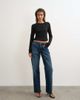 Topshop Topshop Ember low rise relaxed straight leg jeans in blue black - 1