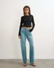Topshop Topshop Ember low rise relaxed straight leg jeans in teal-Blue - 1