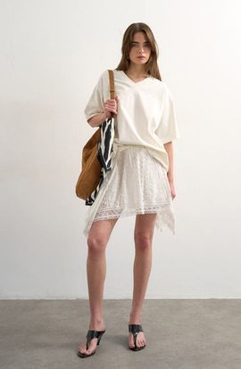 Topshop Topshop Embroidered Lace Miniskirt