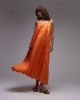Topshop Topshop embroidered midi dress in orange - 1