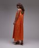 Topshop Topshop embroidered midi dress in orange - 4