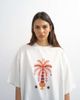Topshop Topshop embroidered 'Paradiso' oversized T-shirt in white - 1