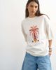 Topshop Topshop embroidered 'Paradiso' oversized T-shirt in white - 3