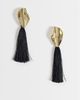 Topshop Topshop Emil tassel statement earrings in black - 1