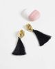 Topshop Topshop Emil tassel statement earrings in black - 2
