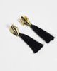 Topshop Topshop Emil tassel statement earrings in black - 3