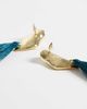 Topshop Topshop Emil tassel statement earrings in teal-Blue - 4