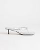 Topshop Topshop Emily pin mid heel woven toe thong sandals in silver - 1