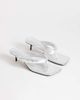 Topshop Topshop Emily pin mid heel woven toe thong sandals in silver - 2