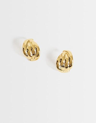 Topshop Topshop Emry waterproof stainless steel stud earrings in gold tone