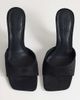 Topshop Topshop Esme mule with clear wedge high heels in black - 3