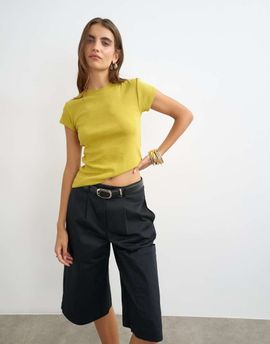 Topshop Topshop everyday tee in washed mustard-Yellow