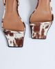 Topshop Topshop Ezra strappy high heel sandals in cow print hair in real leather-Brown - 2