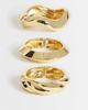 Topshop Topshop Fabio 3 pack bangles in gold - 1