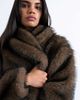 Topshop Topshop faux fur boxy shawl coat in mink-Neutral - 3