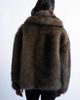 Topshop Topshop faux fur boxy shawl coat in mink-Neutral - 4