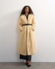 Topshop Topshop faux fur longline coat with faux leather belt in beige-Yellow - 1