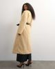 Topshop Topshop faux fur longline coat with faux leather belt in beige-Yellow - 2