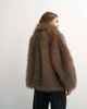 Topshop Topshop faux fur mid length shawl jacket in light brown - 4