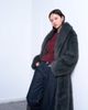 Topshop Topshop faux fur oversized shawl extra long coat in charcoal-Gray - 3