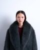 Topshop Topshop faux fur oversized shawl extra long coat in charcoal-Gray - 4