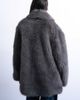Topshop Topshop faux fur shawl mid-length coat in charcoal-Gray - 4