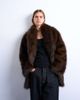 Topshop Topshop faux fur shawl mid length coat in chocolate-Brown - 1