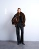 Topshop Topshop faux fur shawl mid length coat in chocolate-Brown - 2