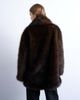 Topshop Topshop faux fur shawl mid length coat in chocolate-Brown - 3