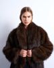 Topshop Topshop faux fur shawl mid length coat in chocolate-Brown - 4