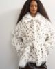Topshop Topshop faux fur short belted coat in spot-WHITE - 1