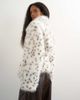 Topshop Topshop faux fur short belted coat in spot-WHITE - 2