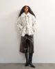 Topshop Topshop faux fur short belted coat in spot-WHITE - 4