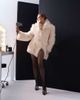 Topshop Topshop faux fur short cinched waist short coat in white - 1